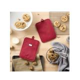 Basketweave Soft Silicone Modern Red Potholder