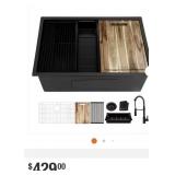 True Black Stainless Steel Kitchen Elegance Sink