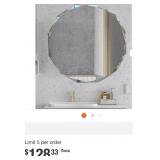 Round Frameless Beveled Edge Wall Mirror