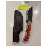 Artisan Forged Steel Hunting Knife w/ Sheath