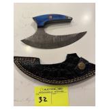 Artisan Forged Steel Ulu Knife w/ Sheath