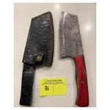Artisan Forged Steel Chef Cleaver Knife w/ Sheath