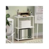 Turn-N-Tube White Wood 3-Shelf Etagere Bookcase