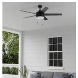 Sunport 52' Black Ceiling Fan w/ LED Light