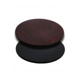 Black/Mahogany Reversible Round Restaurant Table