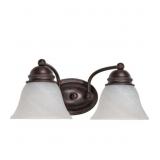 Nuwa 2-Light Old Bronze Vanity Light w/ GlassShade