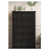 Black 5-Drawer Wooden Bedroom Dresser ï¿½ DG-MD-0010