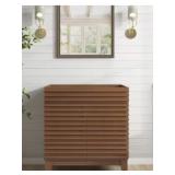 Walnut Mid-Century Modern Bathroom Vanity Cabinet