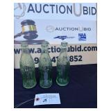 Vintage Green Glass Coca-Cola Bottles ï¿½ Lot of 3