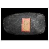 3' Black Hardstone Celt Found in Fulton Co. Illino
