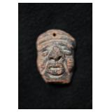 Pre-Columbian Pottery Head Figure Pendant.
