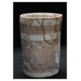Maya Cylinder Late Classic Period Vase Circa A.D.