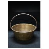 12' Brass Kettle with Iron Handle 13' Tall.