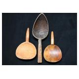 Wood Scoop with 2 Butter Paddles 14'.