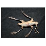 4 1/2' Beaded Leather Lizard Fetish.