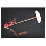 Ram Effigy Plains War Club with Horse Hair Drop 18