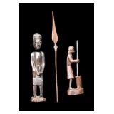 2 Makonde Tribe African Wood Carvings 6' Tallest.