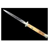 Antler Handle Switchblade Knife marked Rostfrei 5'