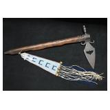 24' Spontoon Pipe Tomahawk Bat Design with Beaded