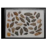 Frame of 38 Arrowheads Found in Anderson Co. Kentu