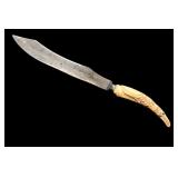 15' Vintage Stag Handle Knife with Alligator Carvi