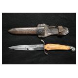 19th Century Czech Dirk Dagger with leather sheath