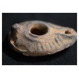 Holy Land Terracotta Oil Lamp Circa 400-700 AD. 3'