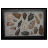 Frame of 18 Arrowheads Found in Anderson Co. Kentu