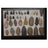 Frame of 34 Arrowheads Found in Anderson Co. Kentu