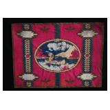 Extremely Rare Felt Navajo Rug 12' x 8' American T