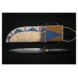 10 1/2' Leather Beaded & Coned Sheath with 11' Han