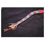 8' Beaded Leather Snake Fetish.