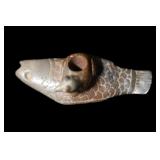 3 1/4' Hopewell Effigy Pipe Fish & Raccoon Modern