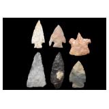 6 Arrowheads Found in St. Clair Co. Illinois 2 3/8