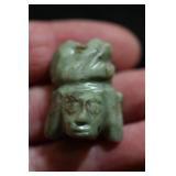 Pre-Columbian Mayan Jade 1!/4' Face Pendant.