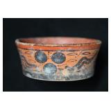 Maya Polychrome Ceramic Bowl Circa A.D. 500-900.