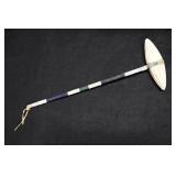 Plains Grooved War Club with Beaded Handle 22'.