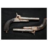 Dueling French Style Double Barrel Pin-fire Pistol