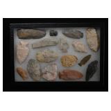 Frame of 16 Arrowheads Found in IL/MO 4' Longest E