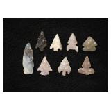 8 Gem Bird Points Found in South Dakota 1 5/16' Lo