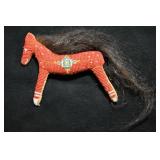 5 1/2' Beaded Leather Horse Fetish.