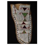 Beaded Leather Gun Holster 11'.