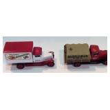 Lot of 2 ERTL Anheuser-Busch Budweiser Toy Trucks