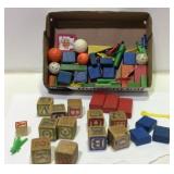 Large Lot of Vintage Wood Blocks-Games-Toys