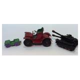 Lot of 3 Vintage Toys...Tin Jeep Tootsie Toy Tank