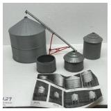 Lot of 3 Grain Bin Toys Standi Grain Elevator