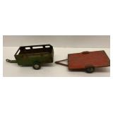 Lot of 2  Pressed Steel Trailers-Tru Scale Flatbed