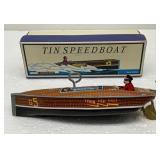 NIB Vintage Schylling Tin Wind-up Speedboat G5