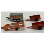 Lot of 4 Vintage Tootsie Toy Uhaul Trailers