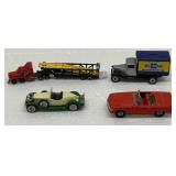 Lot of 4-ERTL Chevy Truck-Lesney Stutz-Tin Car-